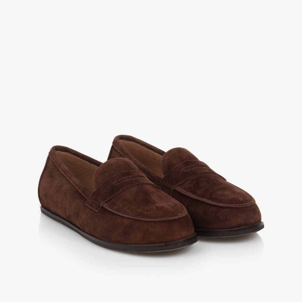 Age of Innocence-Boys Classic Brown Suede Slip-Ons | Childrensalon Outlet