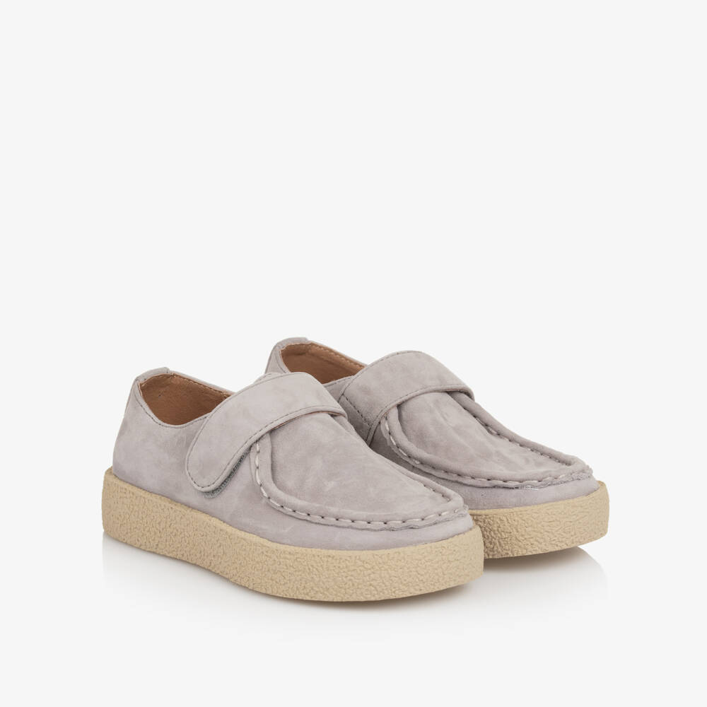 Age of Innocence-Boys Grey Suede Moccasin Loafers | Childrensalon Outlet