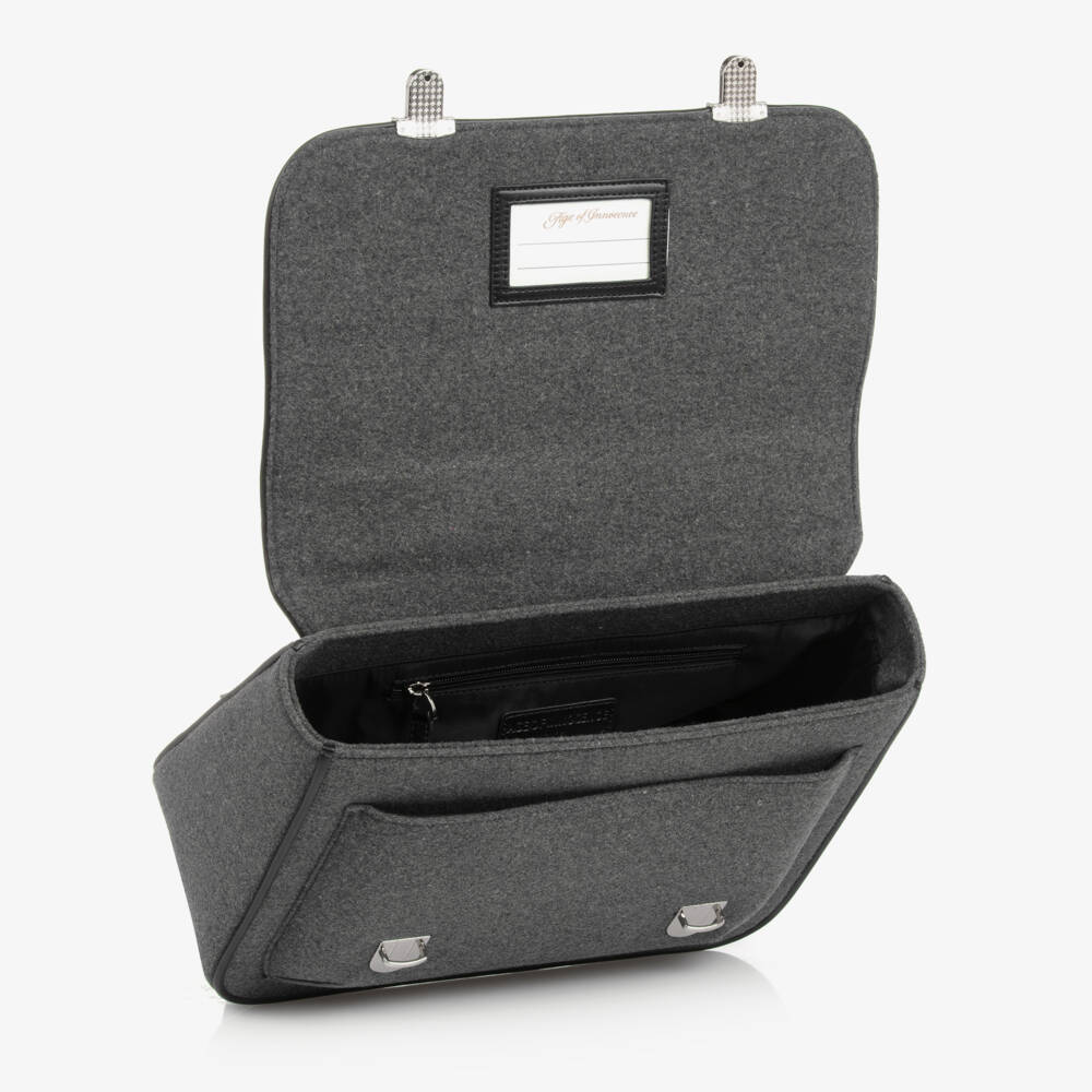 Age of Innocence-Boys Grey Wool Satchel Bag | Childrensalon Outlet