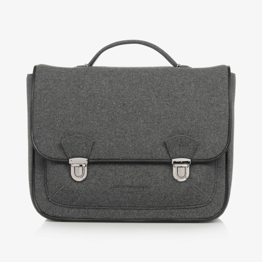 Age of Innocence-Boys Grey Wool Satchel Bag | Childrensalon Outlet