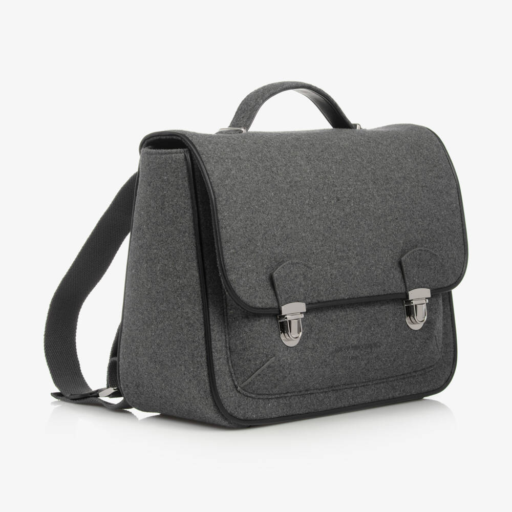 Age of Innocence-Boys Grey Wool Satchel Bag | Childrensalon Outlet