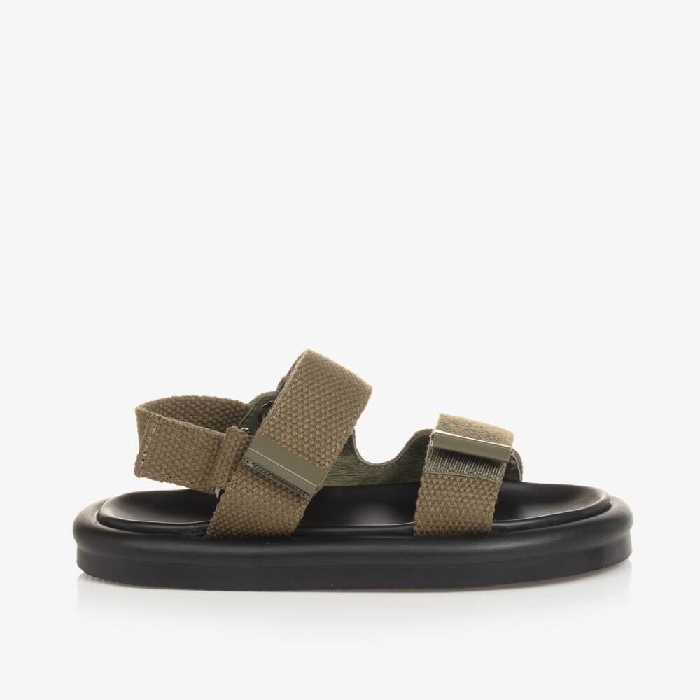 Age of Innocence-Boys Khaki Canvas Strap Sandals | Childrensalon Outlet