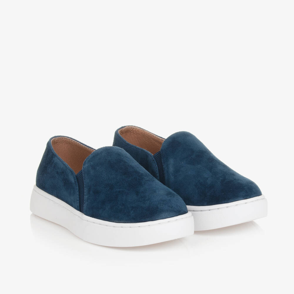Age of Innocence-Boys Navy Suede Slip-On Shoes | Childrensalon Outlet