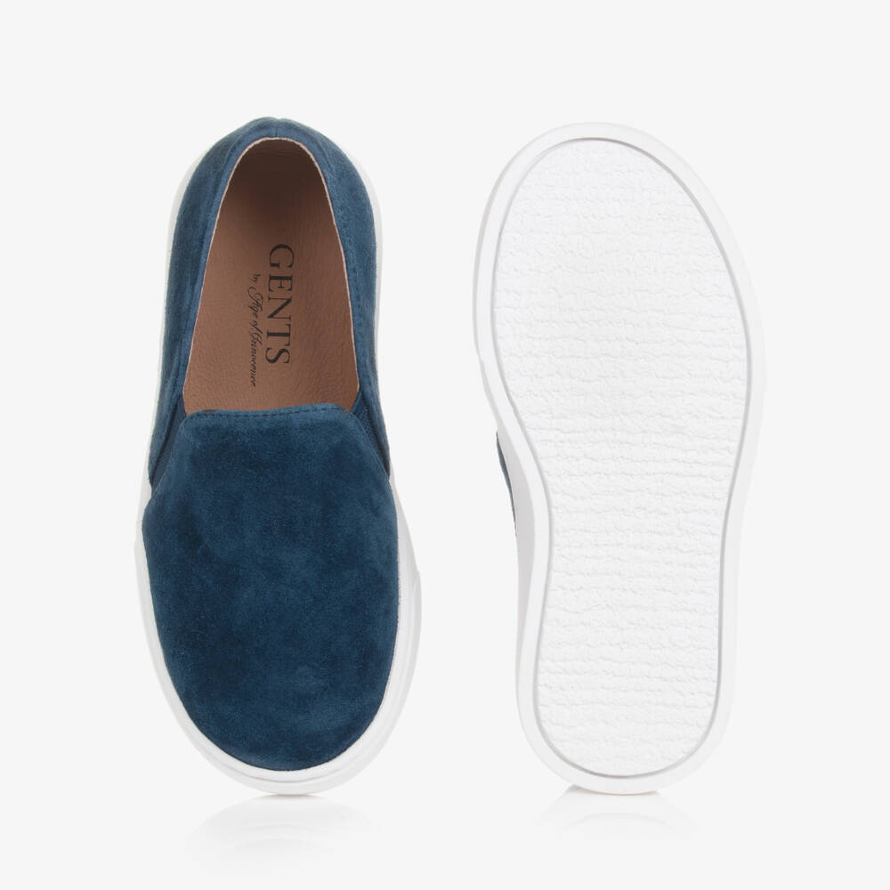 ايج اوف انوسنس-حذاء سهل الانتعال جلد شامواه لون أزرق داكن | Childrensalon Outlet