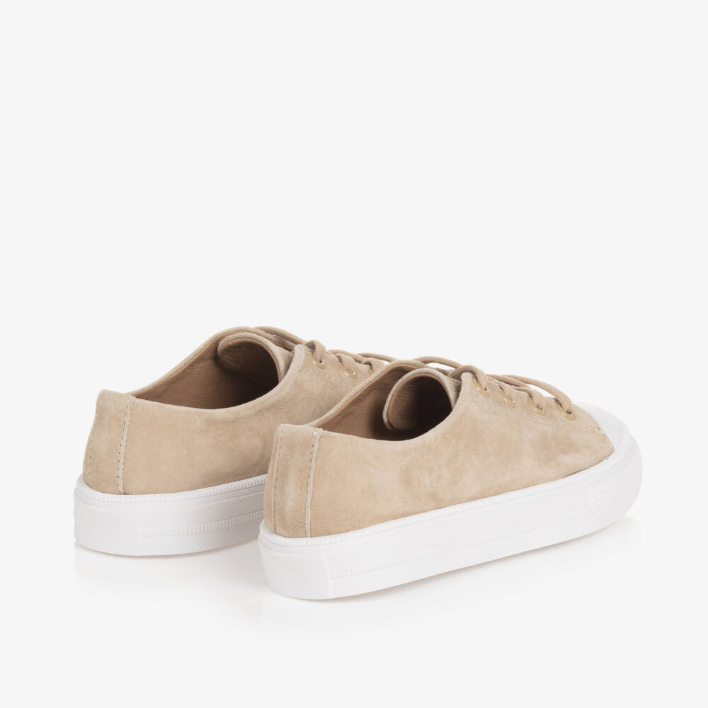 ايج اوف انوسنس-حذاء رياضي بأربطة جلد شامواه لون بيج للأولاد | Childrensalon Outlet