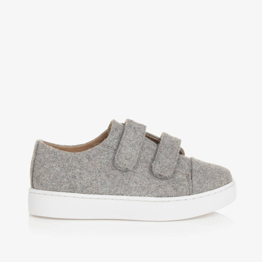 ايج اوف انوسنس-حذاء رياضي بشريط لاصق جلد لون رمادي للأولاد | Childrensalon Outlet