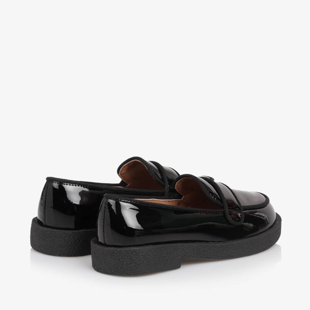 Age of Innocence-Girls Glossy Black Leather Loafers | Childrensalon Outlet