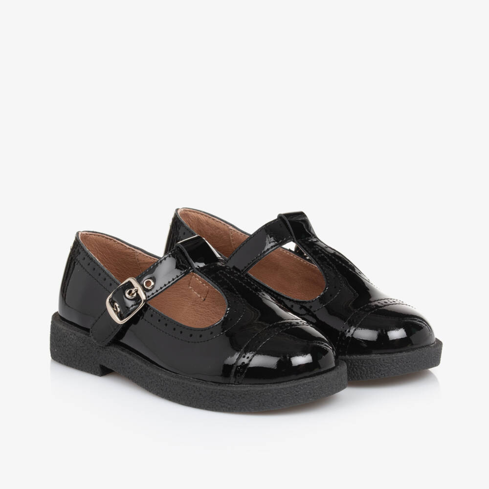 Age of Innocence-Girls Glossy Black Leather Shoes | Childrensalon Outlet