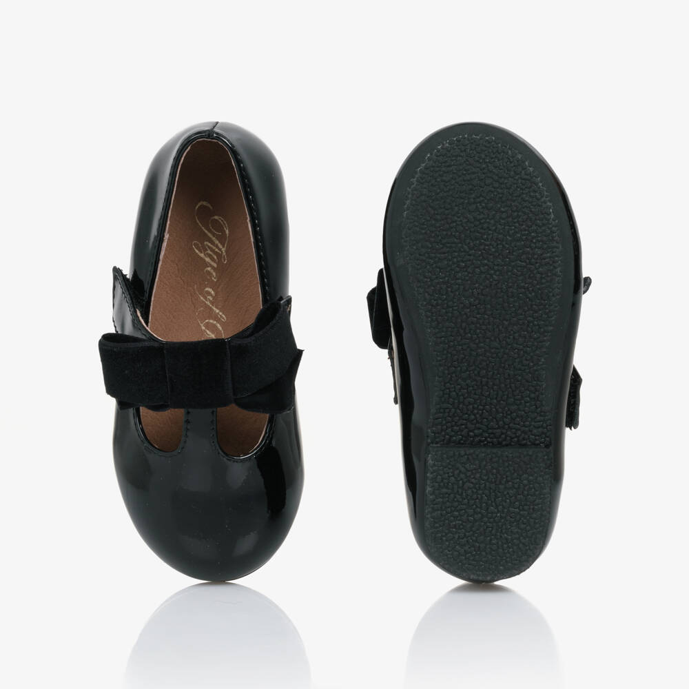 Age of Innocence-Girls Glossy Black Leather Shoes | Childrensalon Outlet