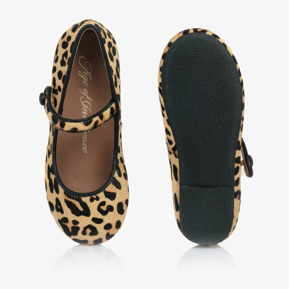 Age of Innocence-Girls Leopard Patterned Beige Flats | Childrensalon Outlet
