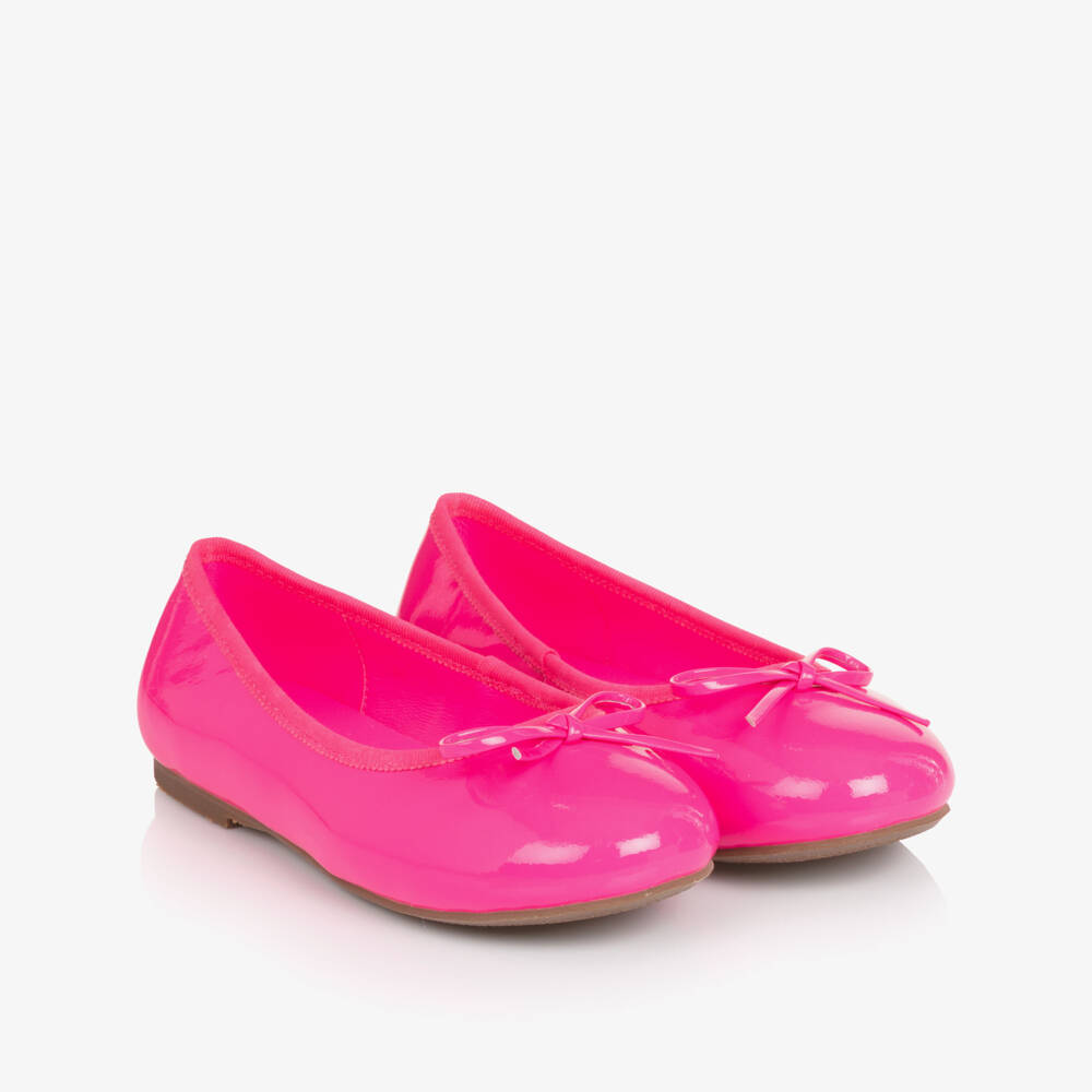 Age of Innocence-Girls Neon Pink Patent Leather Ballerina Pumps | Childrensalon Outlet