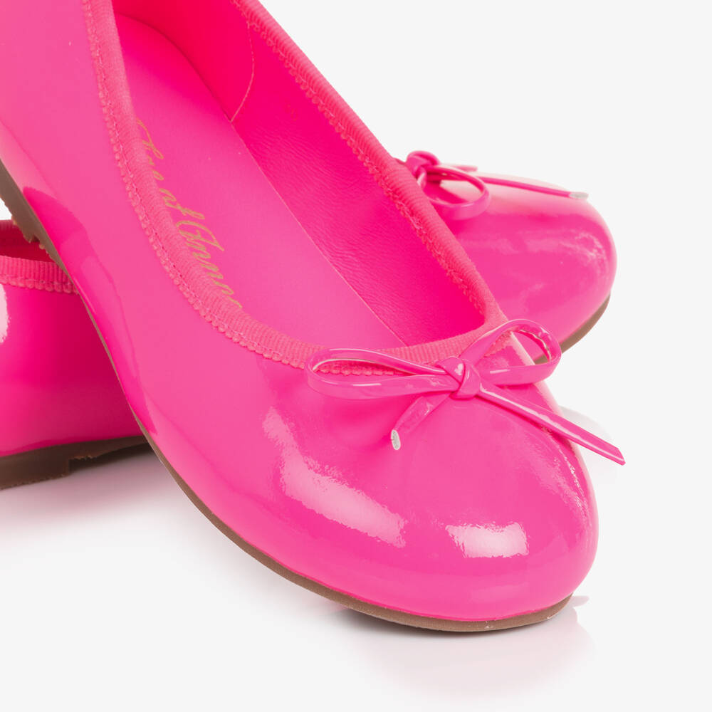 Age of Innocence-Girls Neon Pink Patent Leather Ballerina Pumps | Childrensalon Outlet