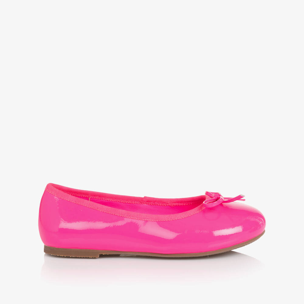 Age of Innocence-Girls Neon Pink Patent Leather Ballerina Pumps | Childrensalon Outlet