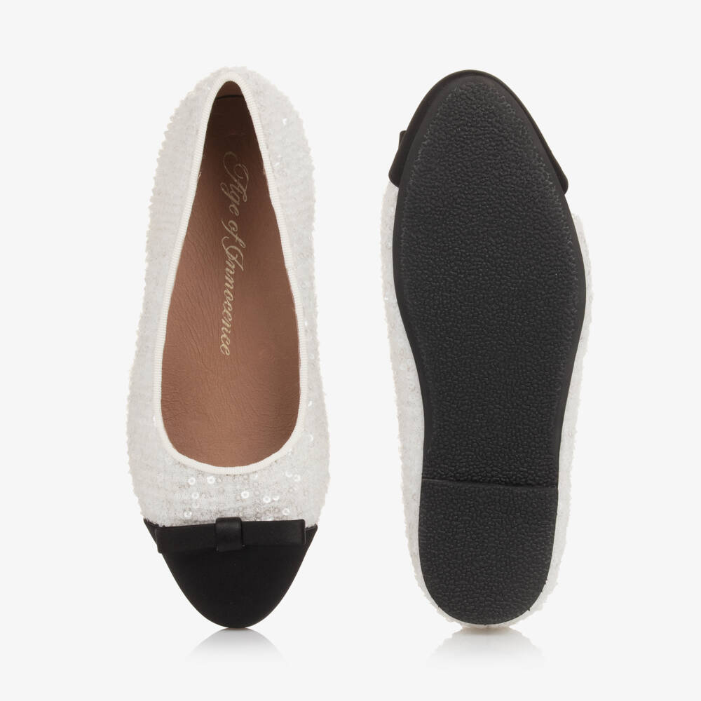 Age of Innocence-Girls Off-White Sparkle Pumps | Childrensalon Outlet