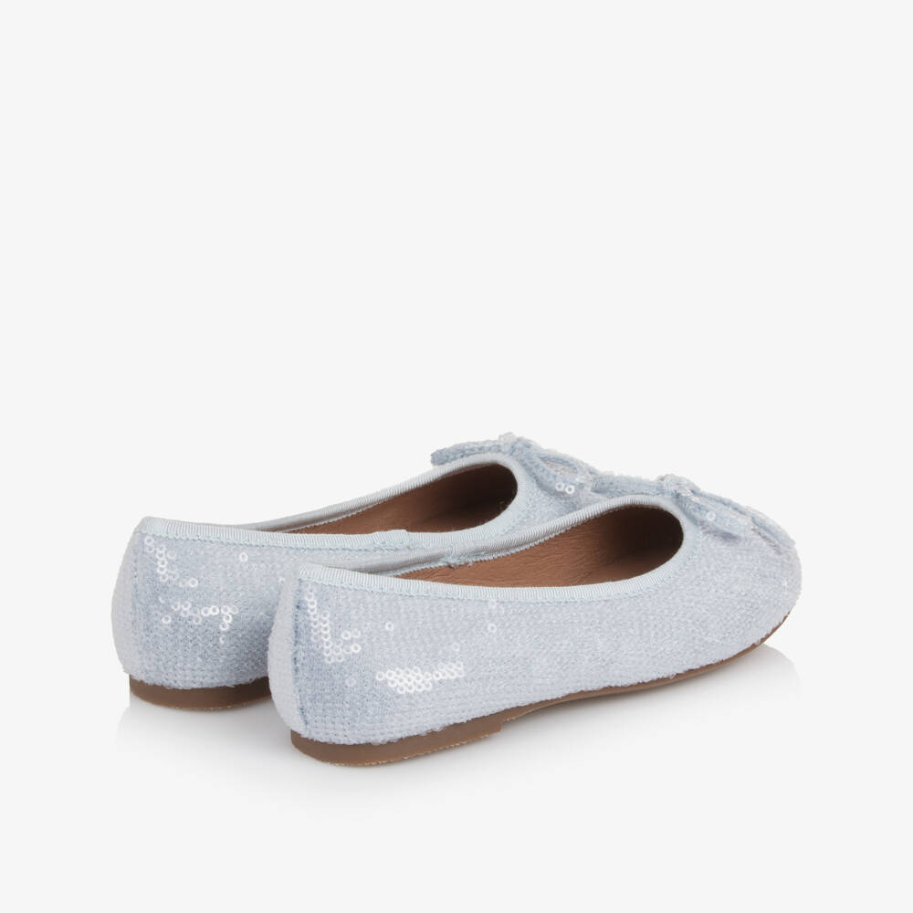 Age of Innocence-Girls Pastel Blue Sequin Ballerina Pumps | Childrensalon Outlet