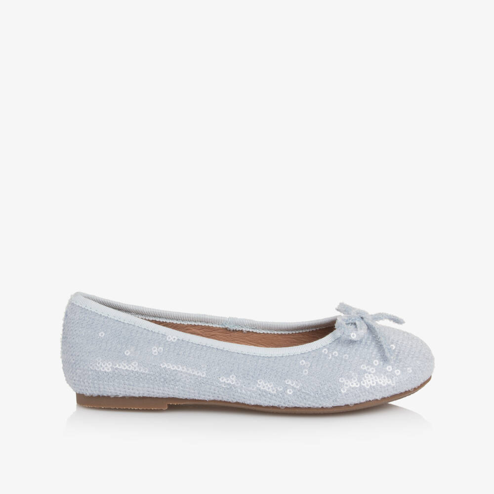Age of Innocence-Girls Pastel Blue Sequin Ballerina Pumps | Childrensalon Outlet