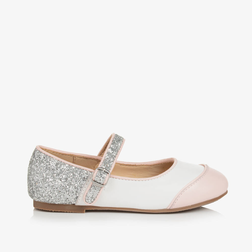 Age of Innocence-Girls Pink & Silver Leather Mary Janes | Childrensalon Outlet