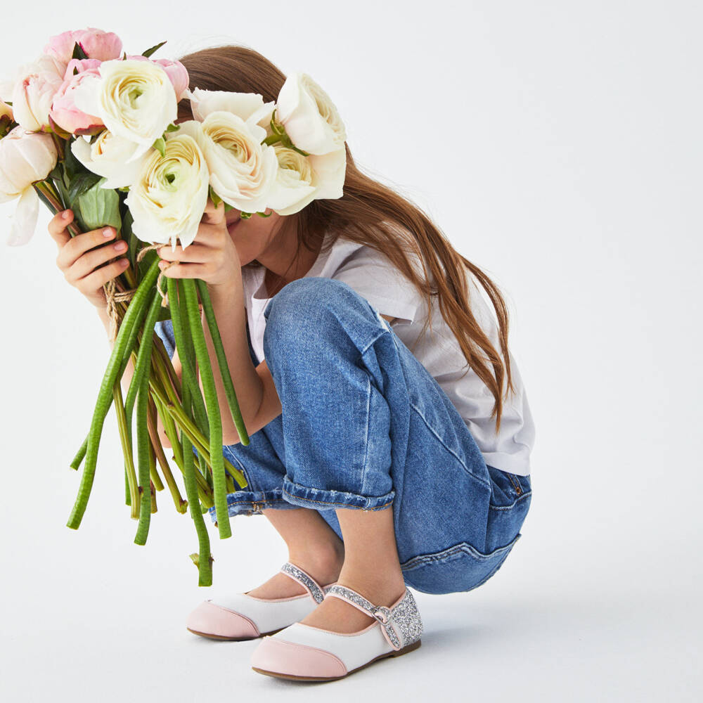 Age of Innocence-Girls Pink & Silver Leather Mary Janes | Childrensalon Outlet