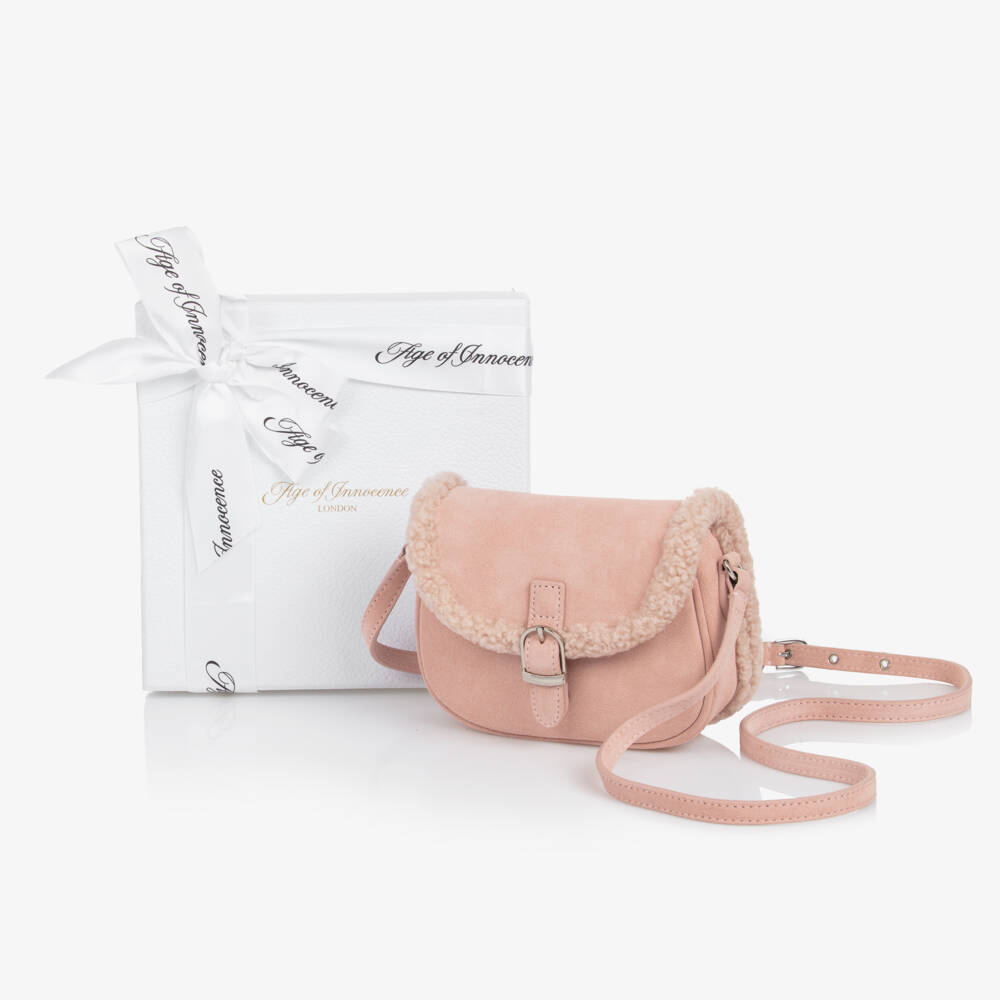 Age of Innocence-Girls Pink Suede Shoulder Bag | Childrensalon Outlet