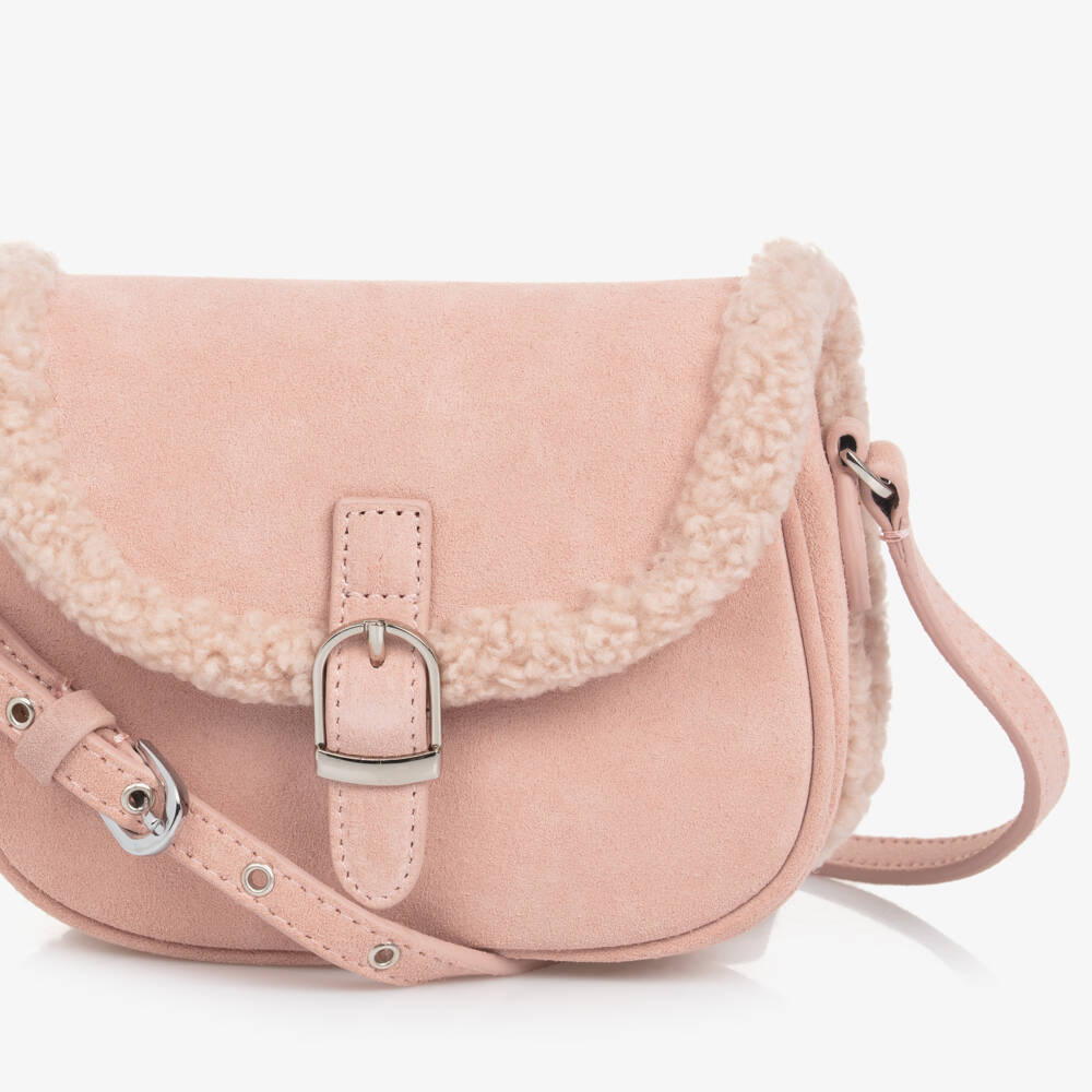 Age of Innocence-Girls Pink Suede Shoulder Bag | Childrensalon Outlet