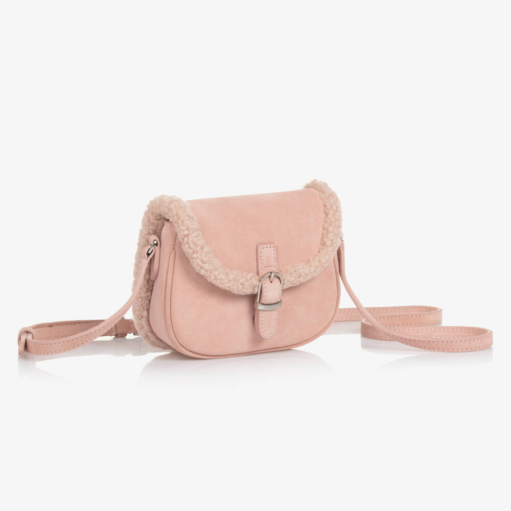 Age of Innocence-Girls Pink Suede Shoulder Bag | Childrensalon Outlet