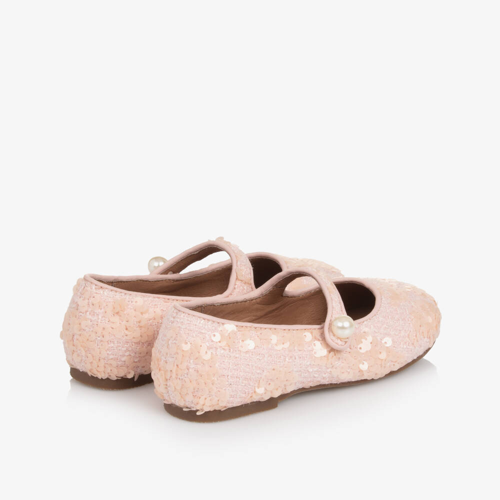 Age of Innocence-Girls Pink Tweed & Sequin Shoes | Childrensalon Outlet