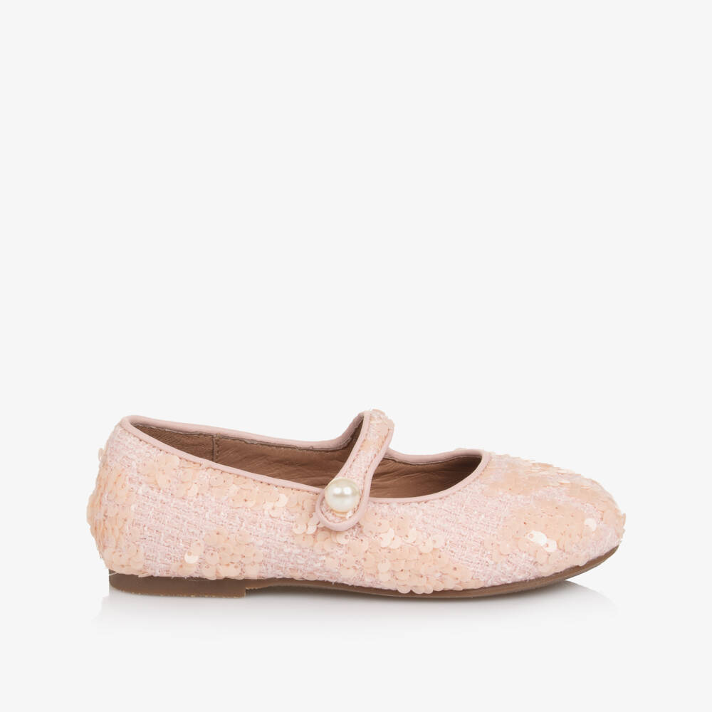Age of Innocence-Girls Pink Tweed & Sequin Shoes | Childrensalon Outlet