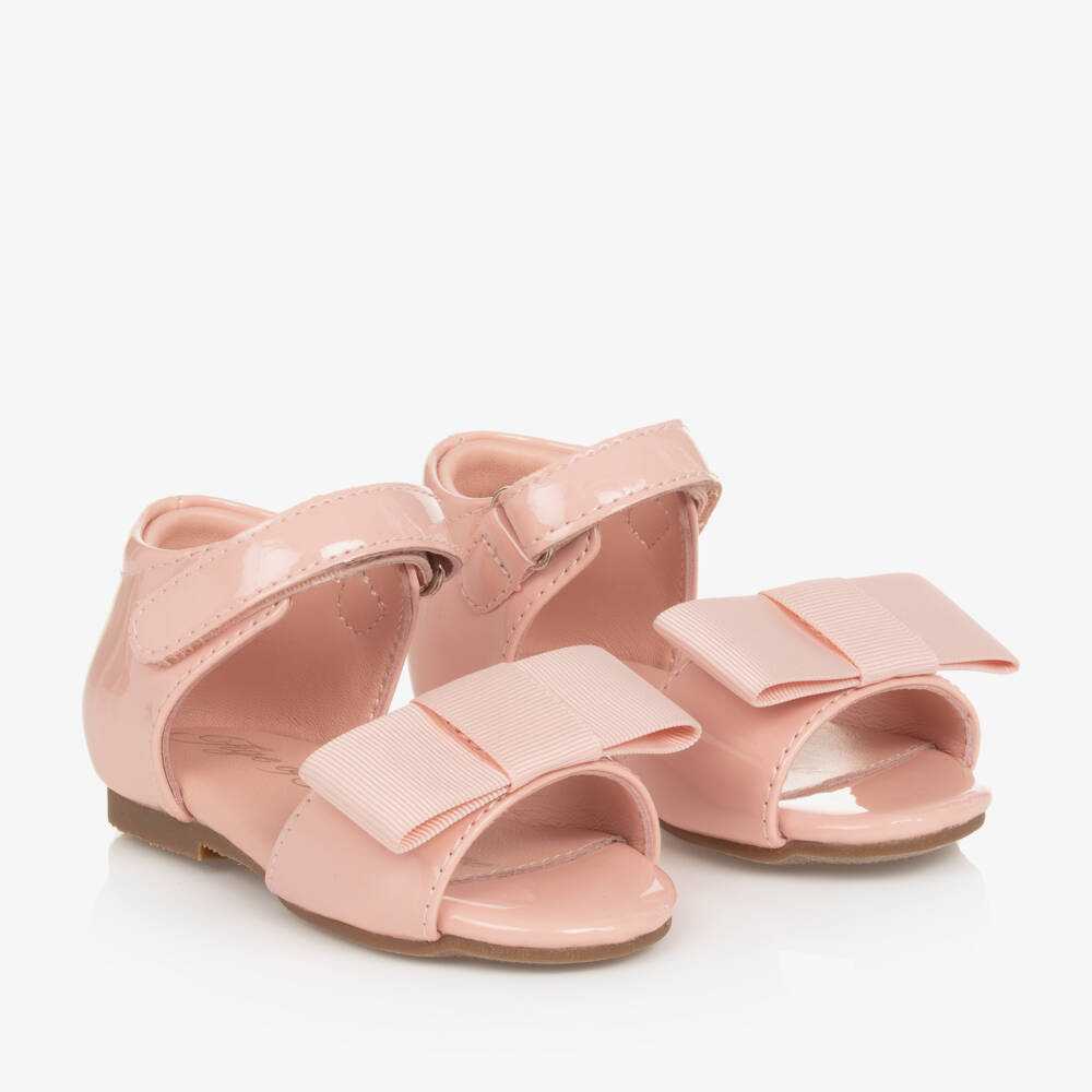 Age of Innocence-صنادل جلدية للبنات مع فيونكة وردية | Childrensalon Outlet