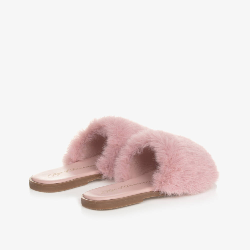 Age of Innocence-Girls Rosy Faux Fur Slip-Ons | Childrensalon Outlet