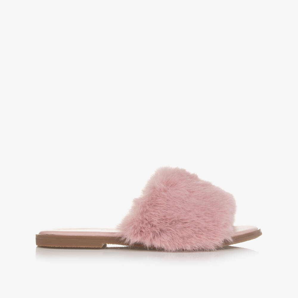 Age of Innocence-Girls Rosy Faux Fur Slip-Ons | Childrensalon Outlet