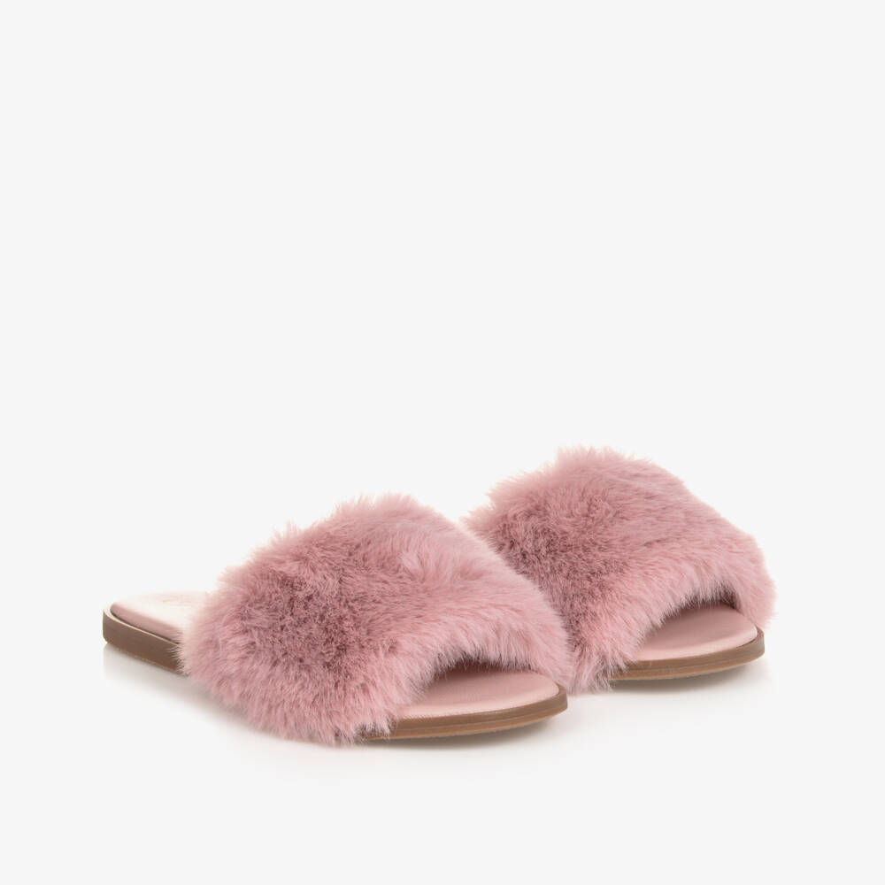 Age of Innocence-Girls Rosy Faux Fur Slip-Ons | Childrensalon Outlet