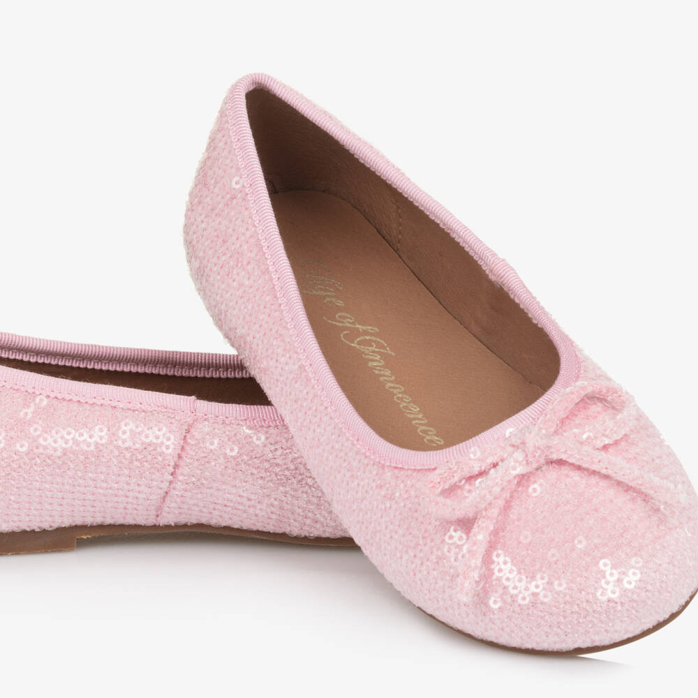 Age of Innocence-Girls Shimmering Pink Sequined Flats | Childrensalon Outlet