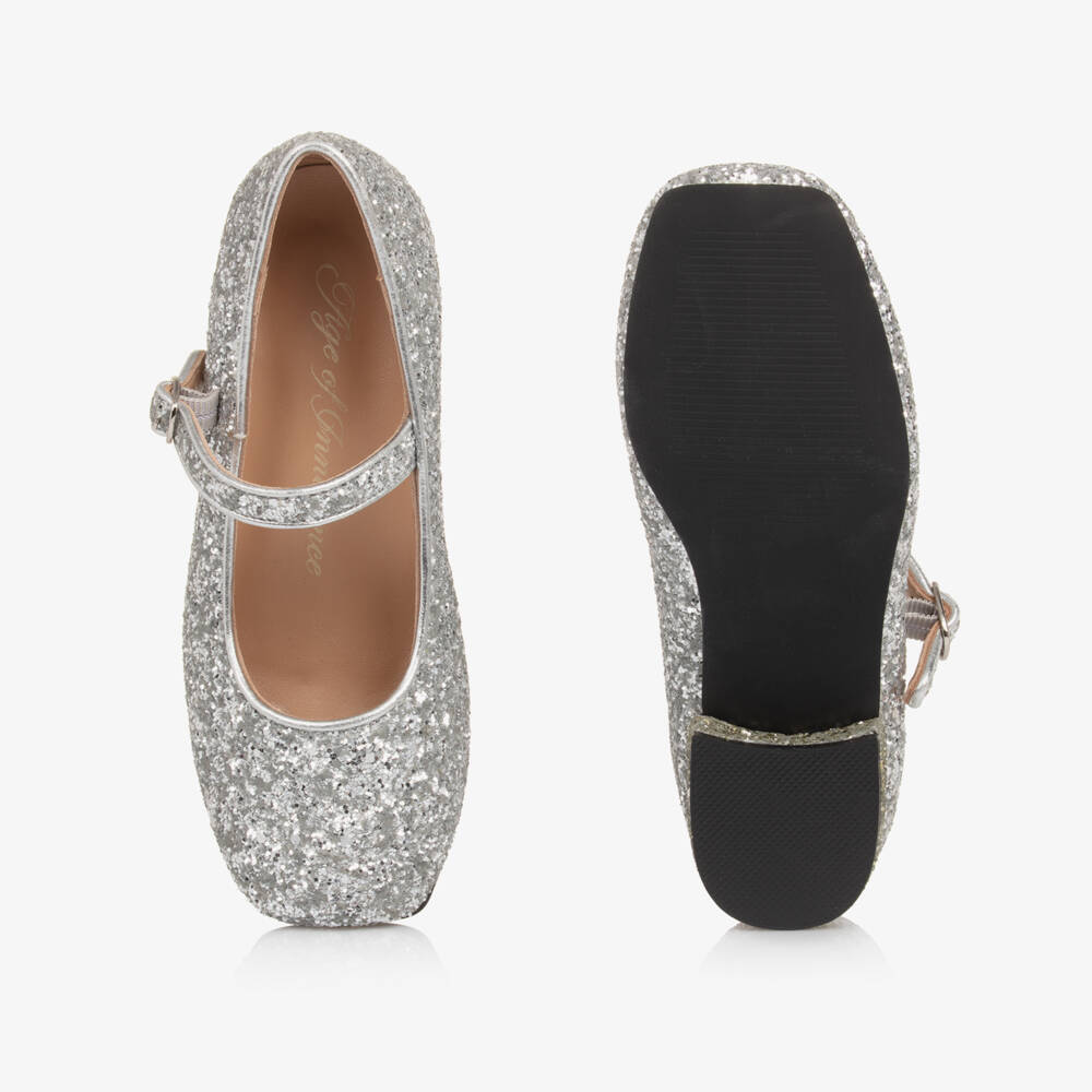 Age of Innocence-Girls Sparkling Silver Heeled Shoes | Childrensalon Outlet