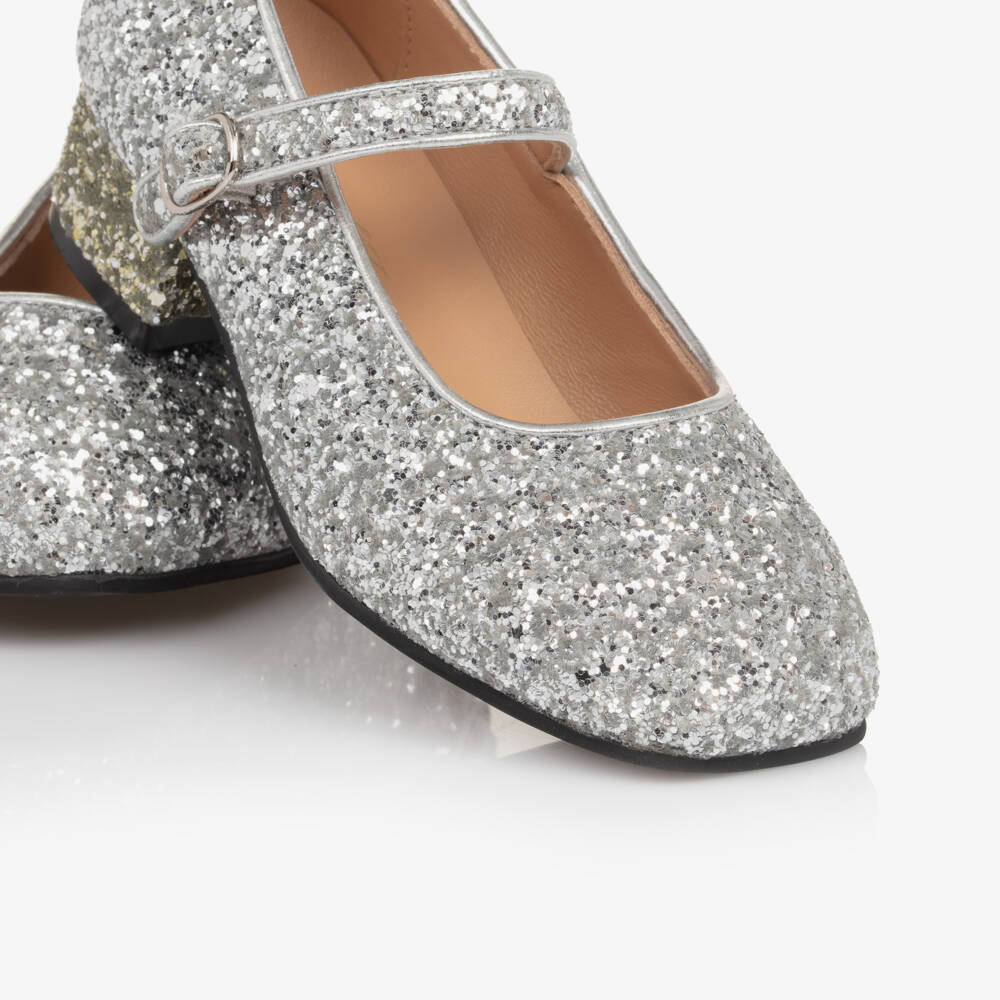 Age of Innocence-Girls Sparkling Silver Heeled Shoes | Childrensalon Outlet