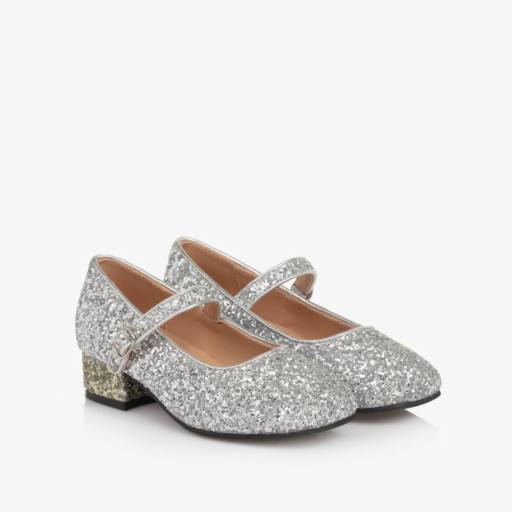 Age of Innocence-Girls Sparkling Silver Heeled Shoes | Childrensalon Outlet