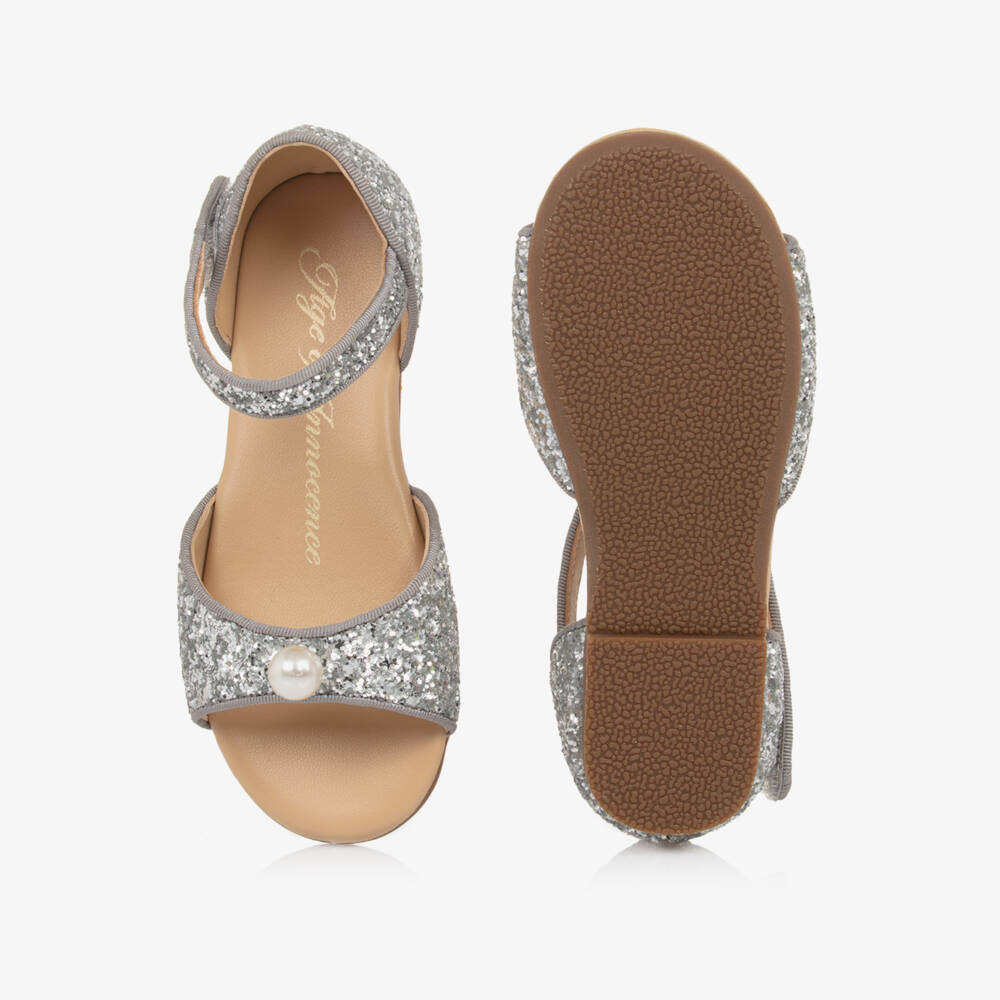 Age of Innocence-Серебристые блестящие сандалии с жемчугом для девочек | Childrensalon Outlet