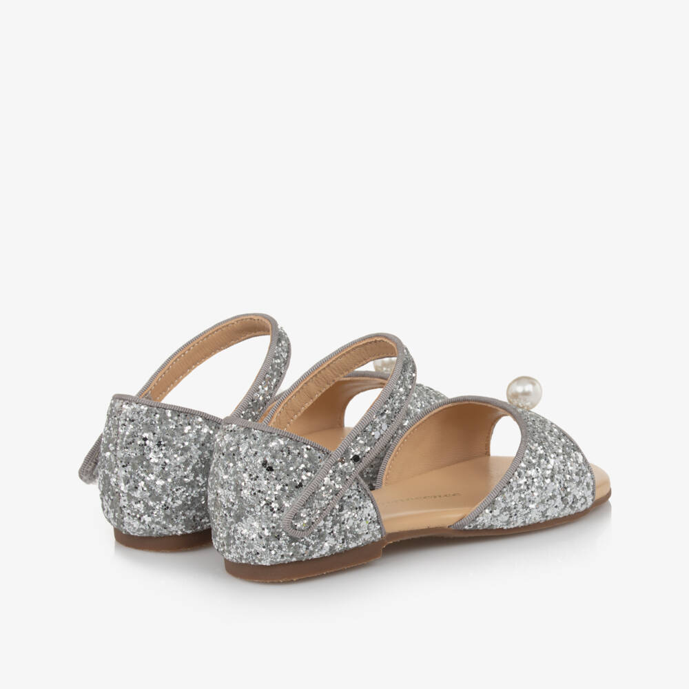 Age of Innocence-Серебристые блестящие сандалии с жемчугом для девочек | Childrensalon Outlet