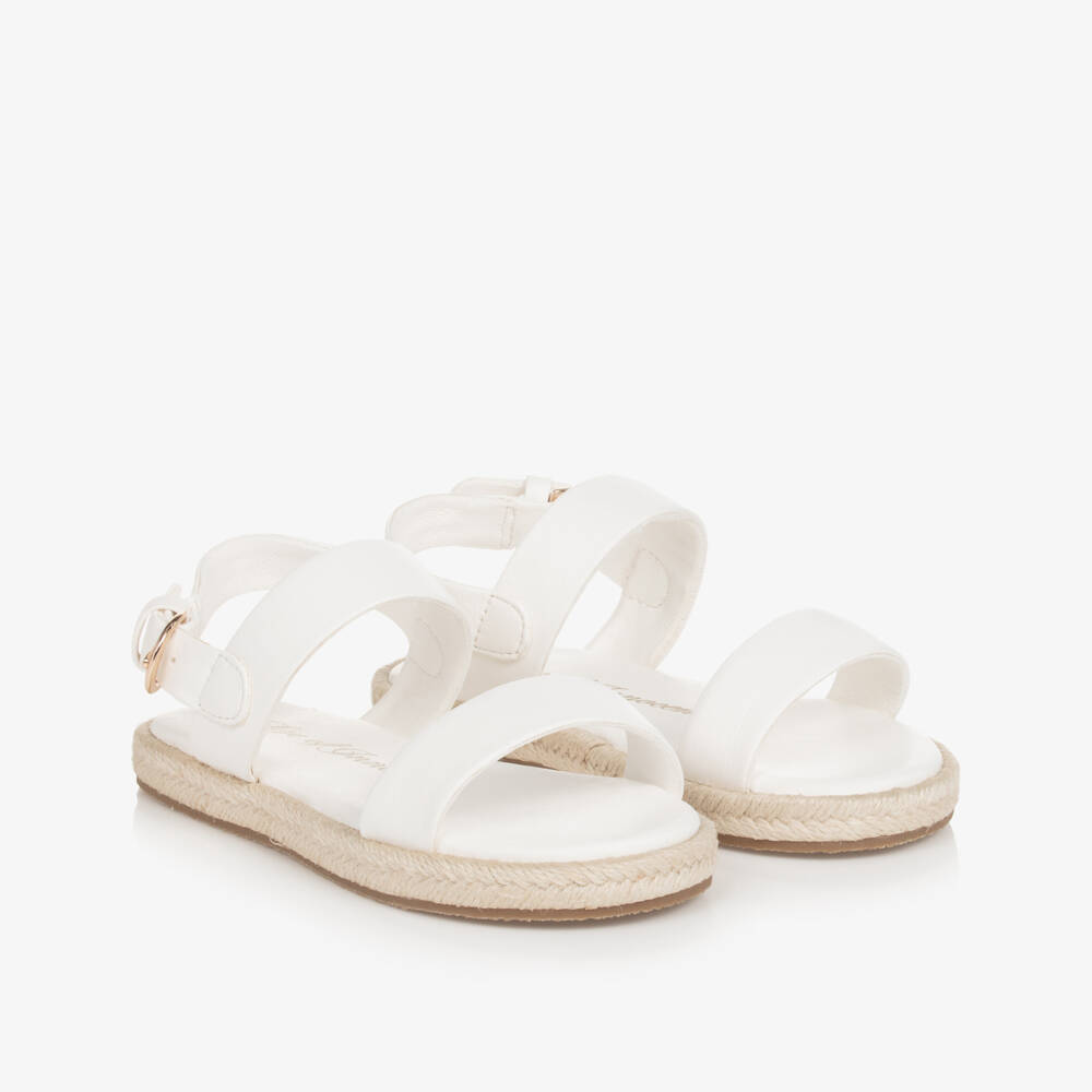 Age of Innocence-Girls White Leather Sandals | Childrensalon Outlet