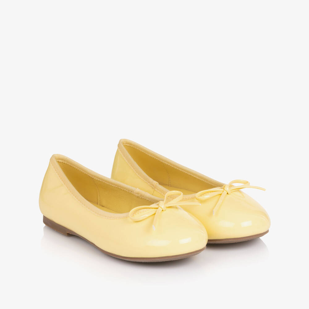Age of Innocence-Girls Yellow Patent Leather Ballerina Pumps | Childrensalon Outlet