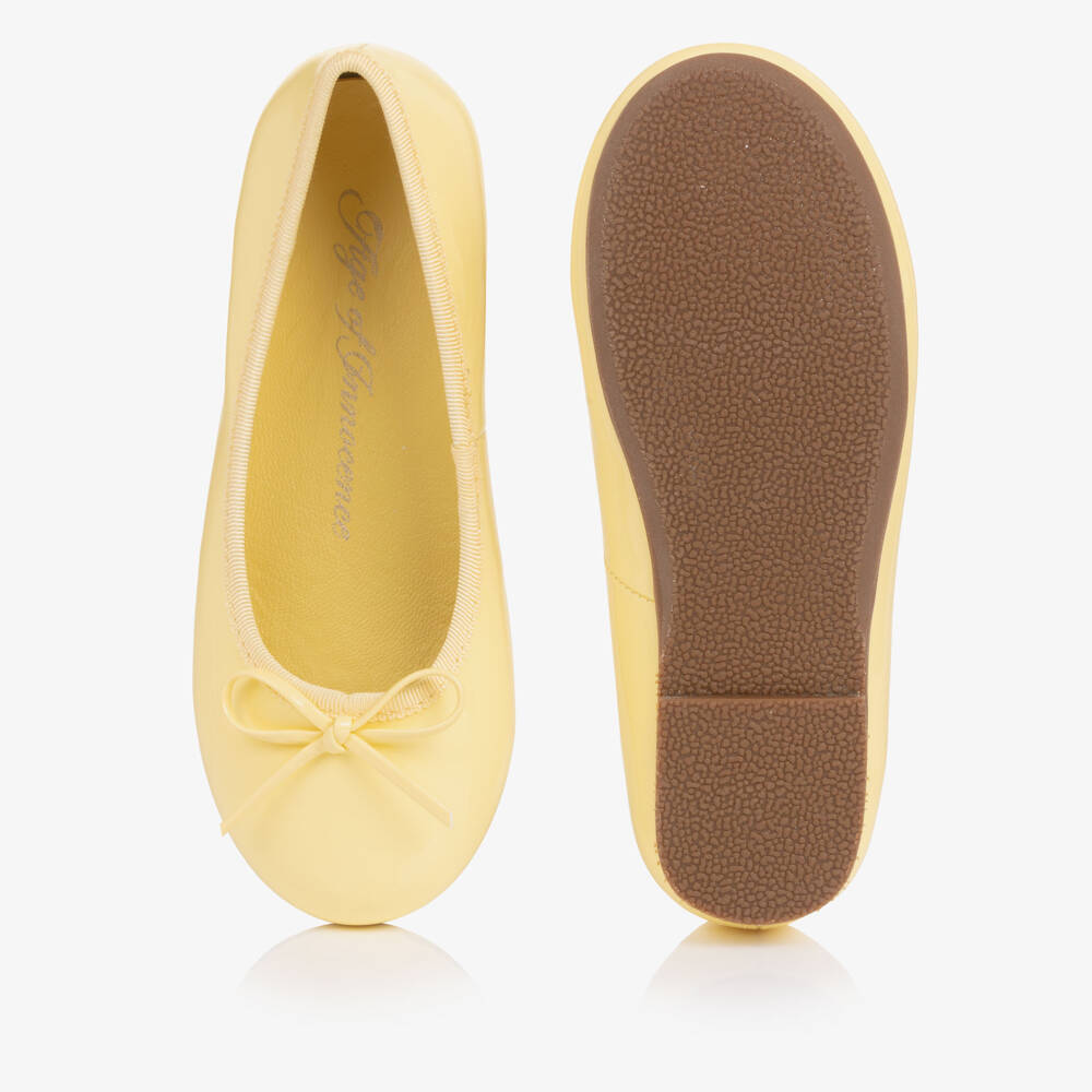 Age of Innocence-Girls Yellow Patent Leather Ballerina Pumps | Childrensalon Outlet