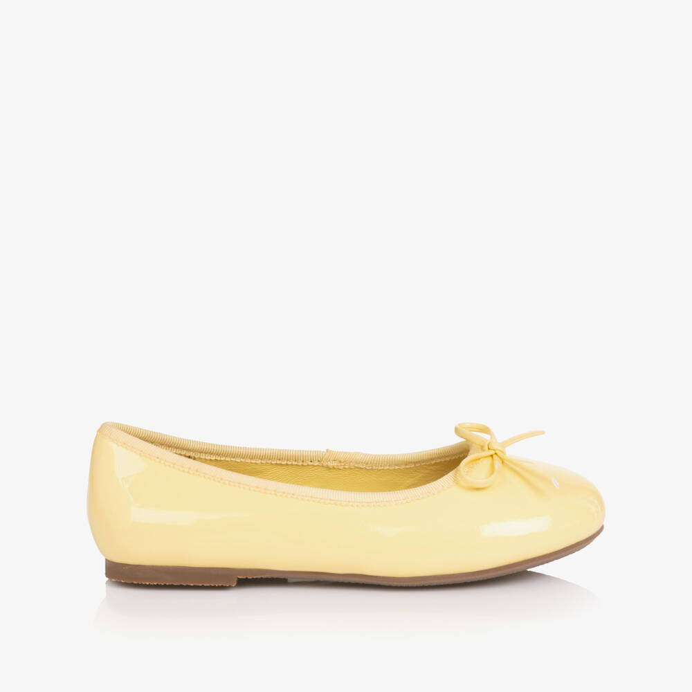 Age of Innocence-Girls Yellow Patent Leather Ballerina Pumps | Childrensalon Outlet