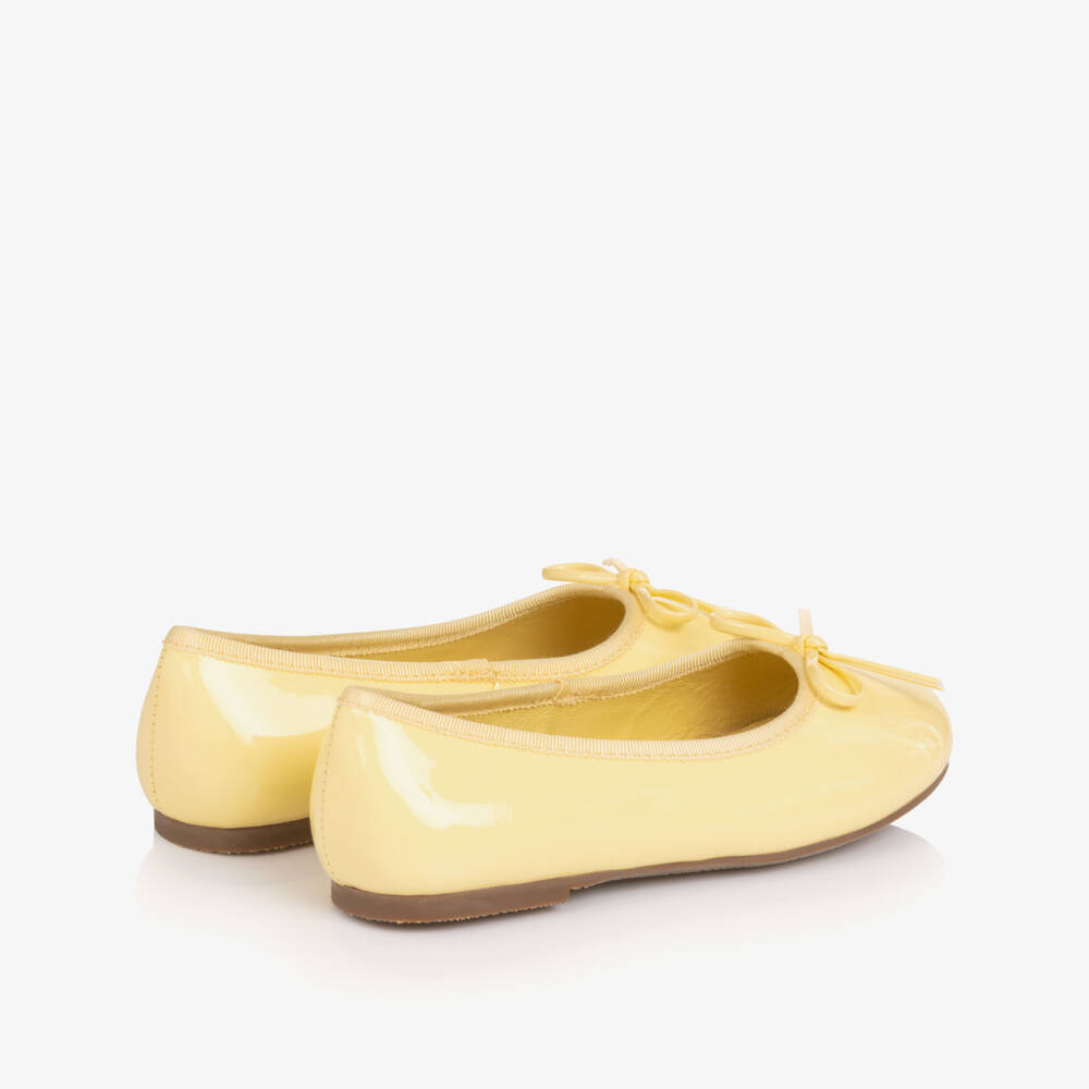 Age of Innocence-Girls Yellow Patent Leather Ballerina Pumps | Childrensalon Outlet