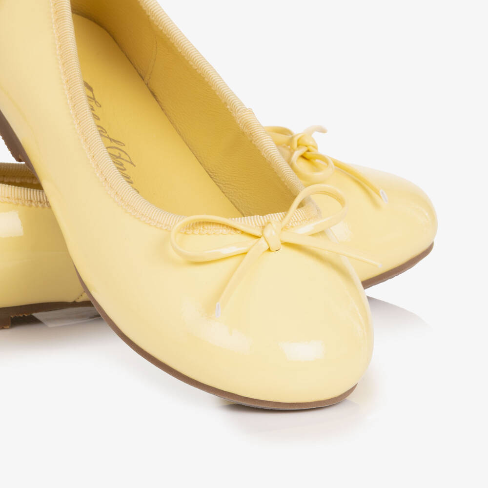 Age of Innocence-Girls Yellow Patent Leather Ballerina Pumps | Childrensalon Outlet