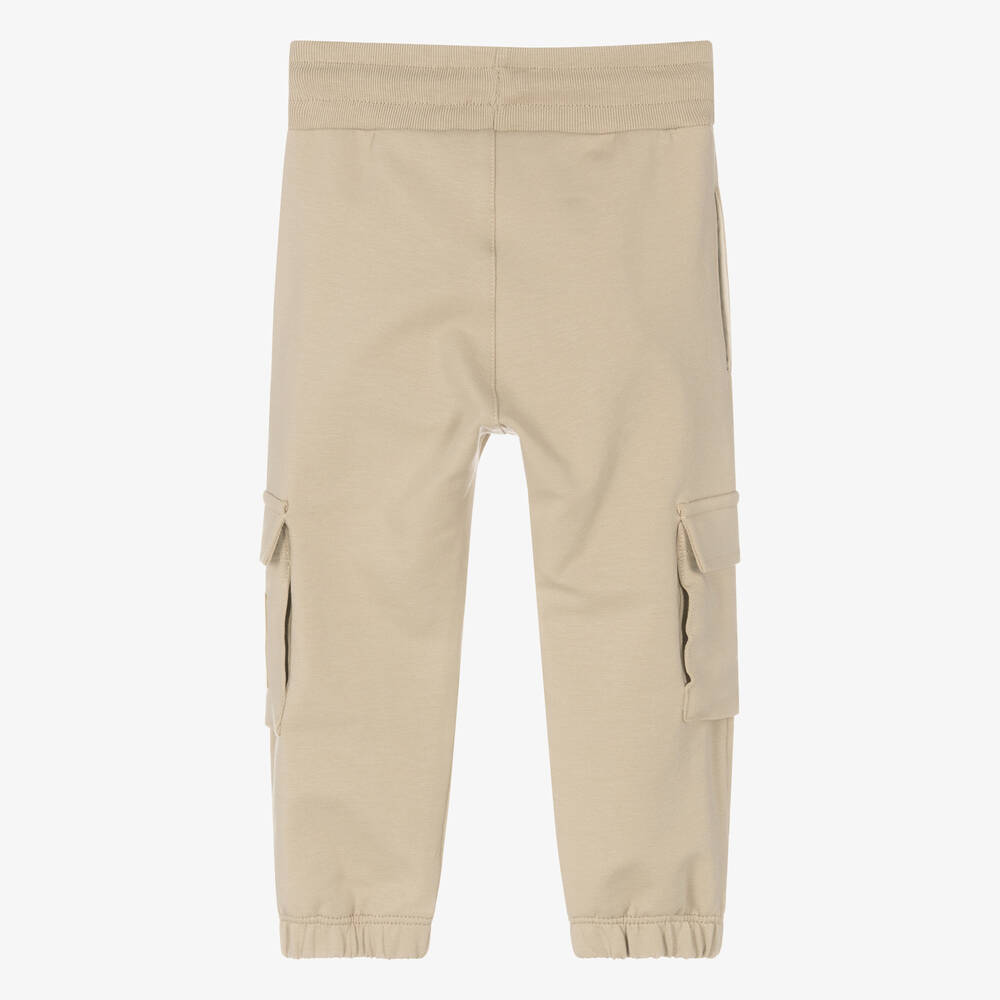 AIGNER-Baby Boys Beige Cotton Cargo Joggers | Childrensalon Outlet