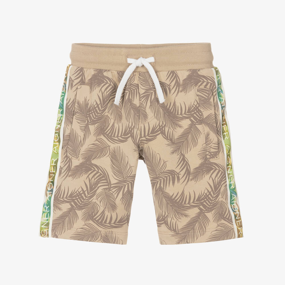 AIGNER-Baby Boys Beige Palm Print Shorts | Childrensalon Outlet