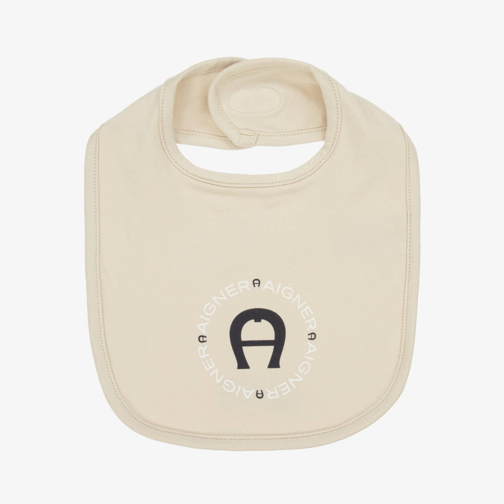 AIGNER-Мягкий бежевый хлопковый нагрудник для мальчиков | Childrensalon Outlet