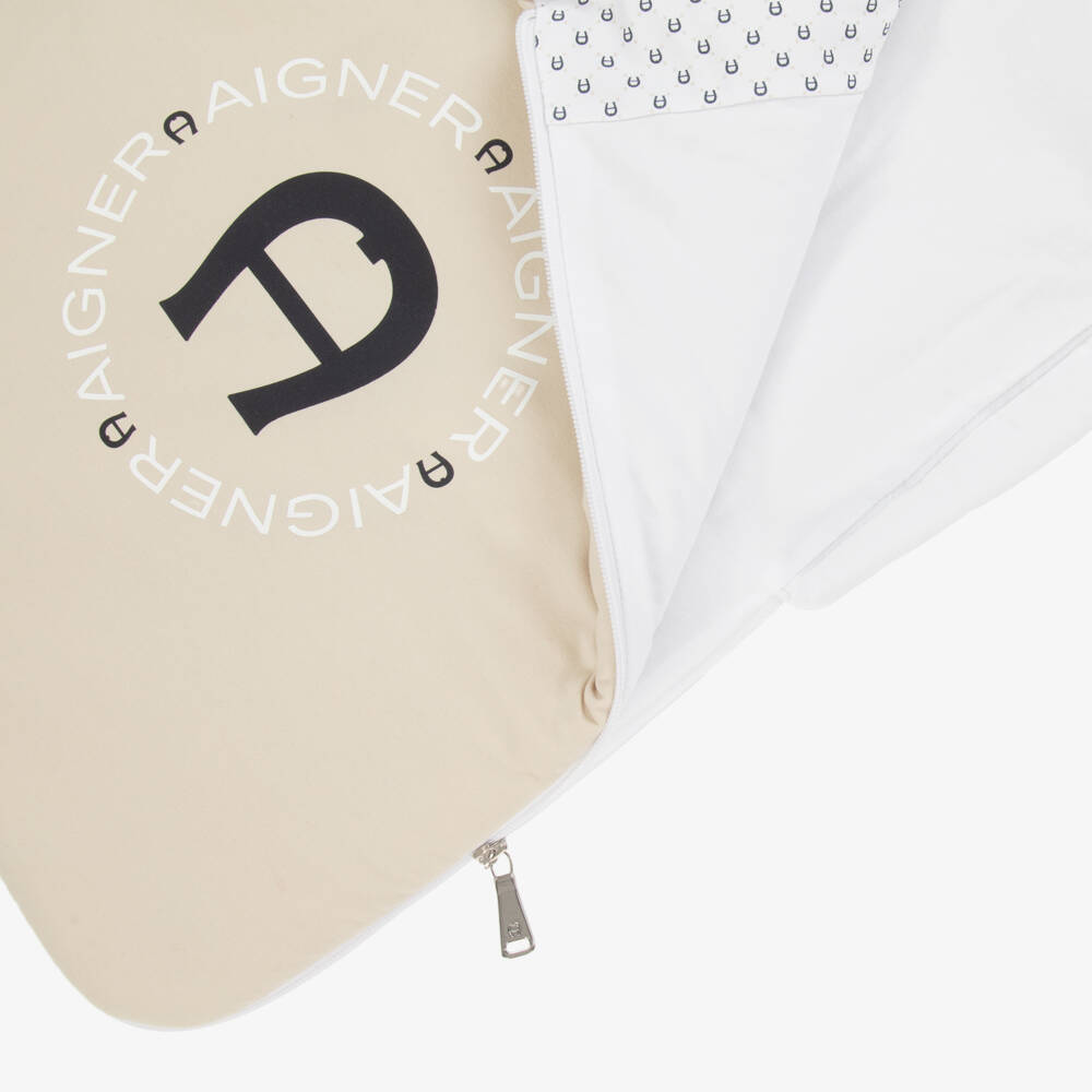 AIGNER-Baby Boys Beige Pima Cotton Padded Nest (74cm) | Childrensalon Outlet
