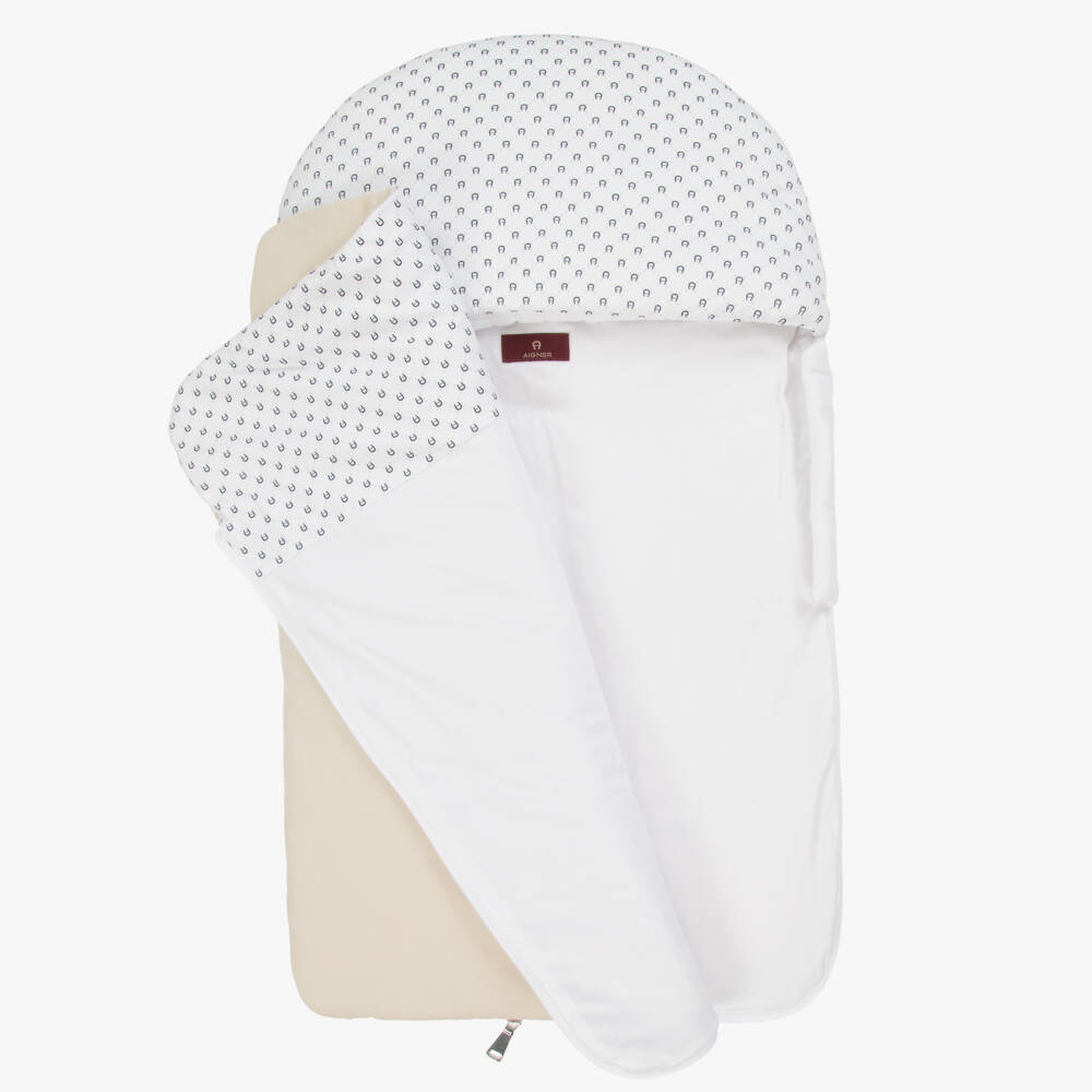 AIGNER-Baby Boys Beige Pima Cotton Padded Nest (74cm) | Childrensalon Outlet