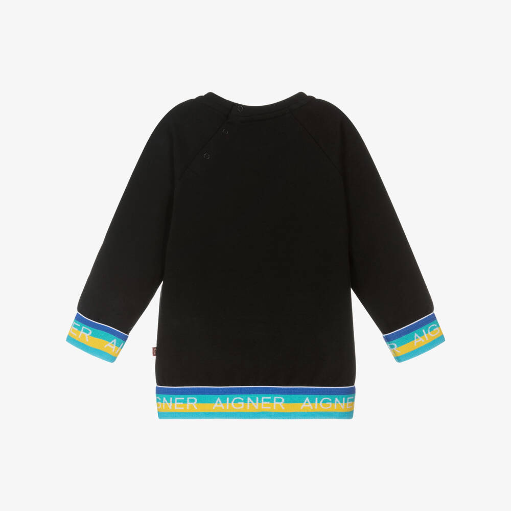 AIGNER-Baby Boys Black Cotton Sweatshirt | Childrensalon Outlet