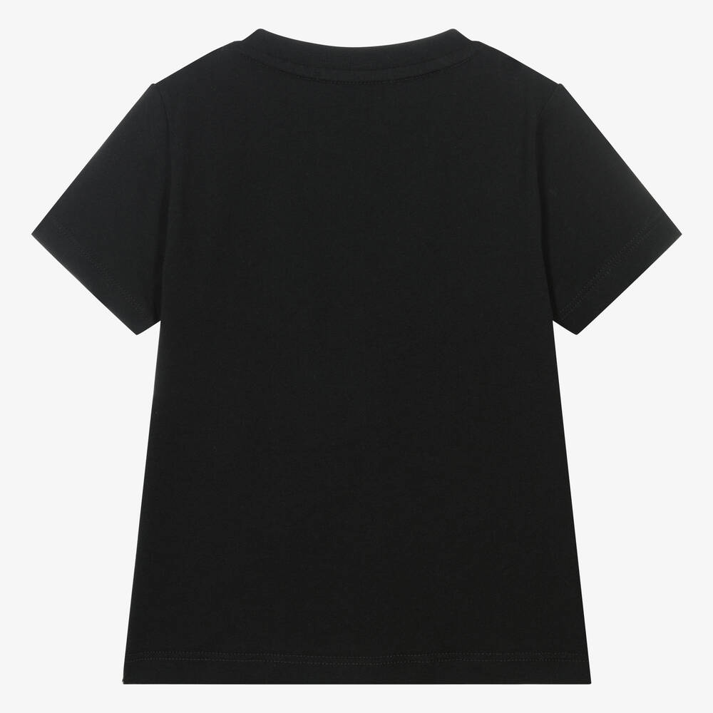 AIGNER-Черная хлопковая футболка с полосками для малышей | Childrensalon Outlet
